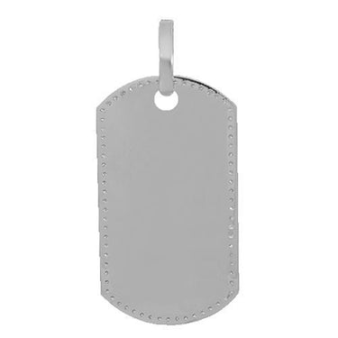 14K Solid White Gold Mens Diamond Dog Tag Pendant 1.50 Ctw